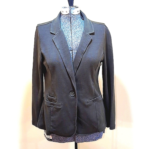 Women's Cotton Button Blazer Jacket - Picture 1 of 8
